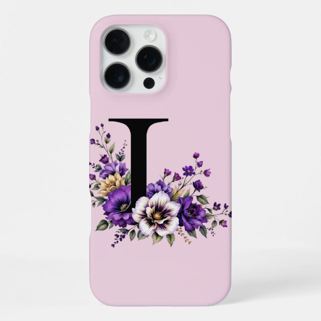 Lavendelblut: Mit Monogramm erste "L" iPhone Hülle (Rückseite)