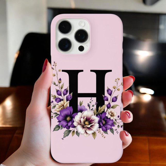 Lavendelblut: Mit Monogramm erster Buchstabe "H" Case-Mate iPhone Hülle (Von Creator hochgeladen)