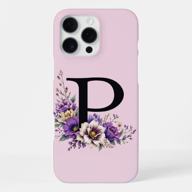 Lavendelblüte: Mit Monogramm erste "P" iPhone Hülle (Rückseite)
