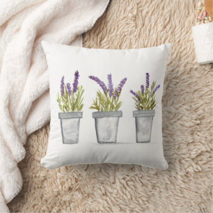 Lavendelblüten Aquarell Kräuter lila elegant t Kissen