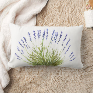 Lavendelblüten Aquarell Kräuter lila Floral Lendenkissen