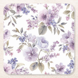 Lavendelblüten Aquarell Lila Botanisch Rechteckiger Pappuntersetzer