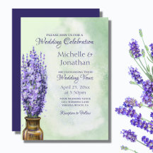 Lavendelblüten auf Salbeigrün Floral Hochzeit