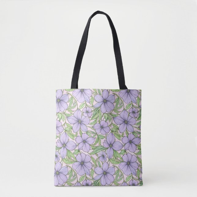 Lavendelblüten Blumen-Tasche (Vorderseite)