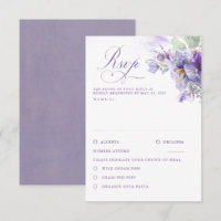 Lavendelblüten Botanisches Chic Hochzeits-RSVP