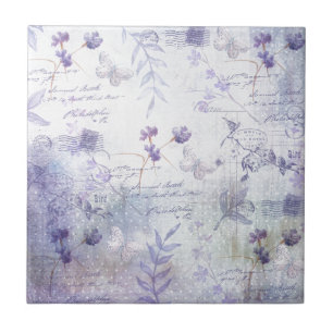 Lavendelblüten Decoupage Fliese