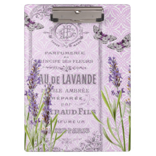 Lavendelblüten französische Vintage-Collage Klemmbrett