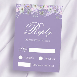 Lavendelblüten Hochzeit-RSVP-Karte Karte
