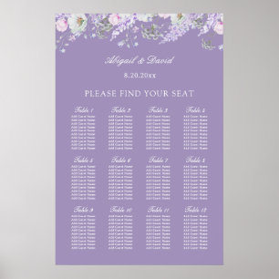 Lavendelblüten Hochzeit Sitzordnung Poster