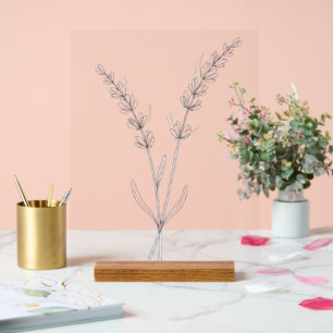 Lavendelblüten - Minimalistische Feine Linie Acrylschild