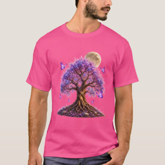 Lavendelblüten-Mondbaum-T-Shirt T-Shirt