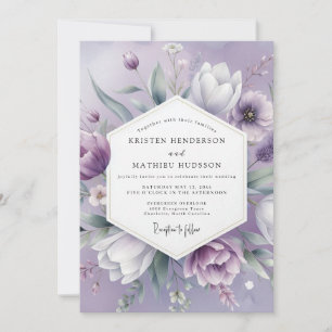 Lavendelblüten Romantische Hochzeit Einladung