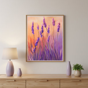 Lavendelblüten Sonnenuntergang Wandkunst Druck Pos Poster