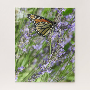 Lavendelblüten- und Monarchfalter-Fotografie Puzzle