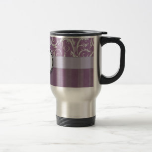 Lavendelblüten-Wehen & Streifen mit Monogramm Reisebecher