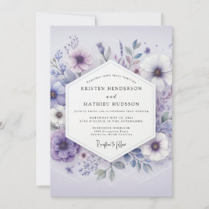 Lavendelblüten-Wiesen-Hochzeit Einladung