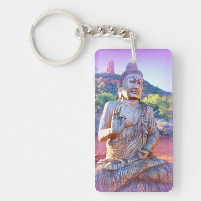 Lavendelbuddha-Meditation Schlüsselanhänger (Vorderseite)