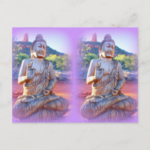 Lavendelbuddhas meditieren postkarte