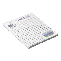 Lavendelfahrrad und Garten 5,5" x 6" Notepad