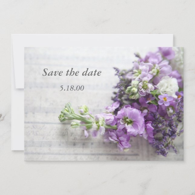 Lavendelfarbene Blume Save the Date (Vorderseite)