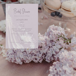 Lavendelfarbene Hochzeitskleid-Brautparty Einladung