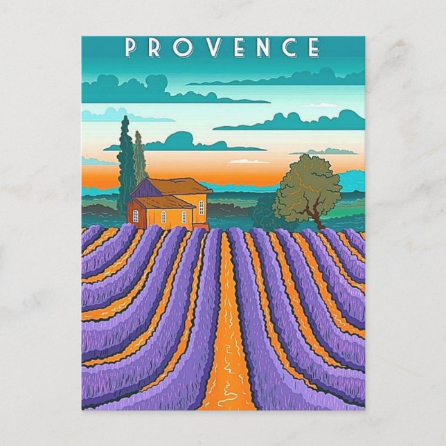 Lavendelfeld Provence Frankreich Postkarte (Vorderseite)