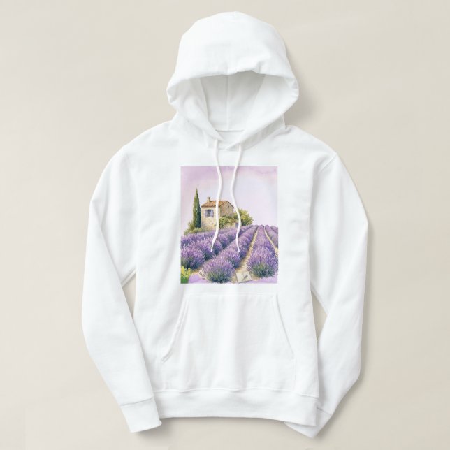 Lavendelfelder in der Provence Hoodie (Design vorne)