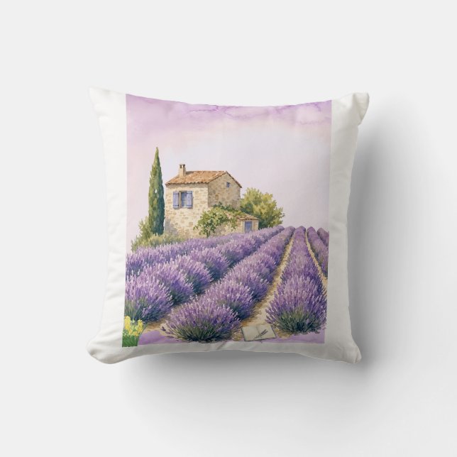 Lavendelfelder in der Provence Kissen (Vorderseite)
