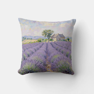 Lavendelfelder Provence Cottage Impressionist Kissen