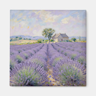 Lavendelfelder Provence Cottage Impressionist Magnet