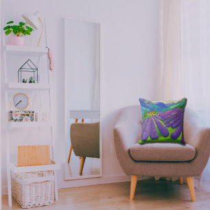 Lavendelfelder vor den Bergen Kissen