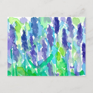 Lavendelgarten-Aquarellmalerei Postkarte