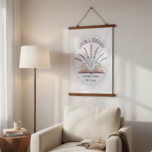 Lavendelgarten Blumen Teppich Wandteppich Mit Holzrahmen