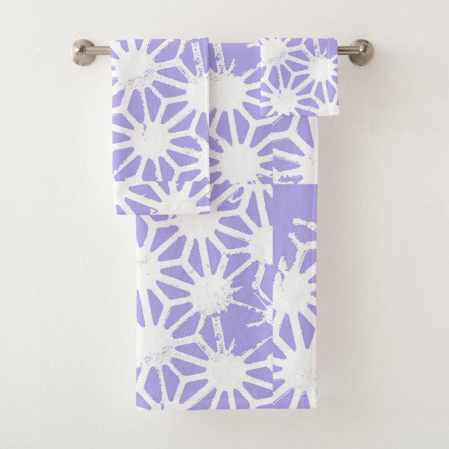 Lavendelgeometrie Badhandtuch Set (Insitu)