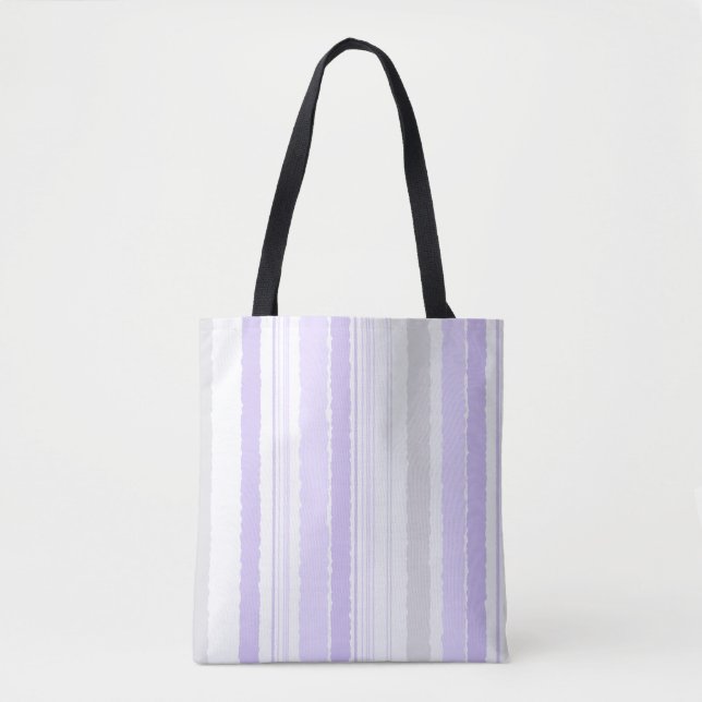 Lavendelgraue Wasserfarben-Gestreifte-Tasche (Vorderseite)
