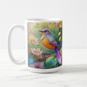 Lavendelköpfiger Orangebrüstiger Fantasie Vogel Kaffeetasse