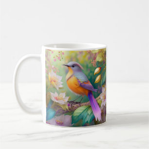 Lavendelköpfiger Orangebrüstiger Fantasie Vogel Kaffeetasse