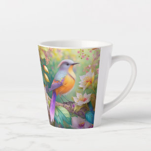 Lavendelköpfiger Orangebrüstiger Fantasie Vogel Milchtasse
