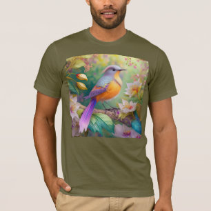 Lavendelköpfiger Orangebrüstiger Fantasie Vogel T-Shirt
