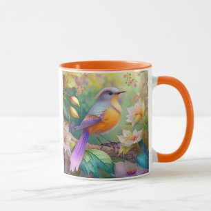 Lavendelköpfiger Orangebrüstiger Fantasie Vogel Tasse