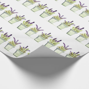 Lavendelkräuter Wasserfarbe Elegante violette Blum Geschenkpapier