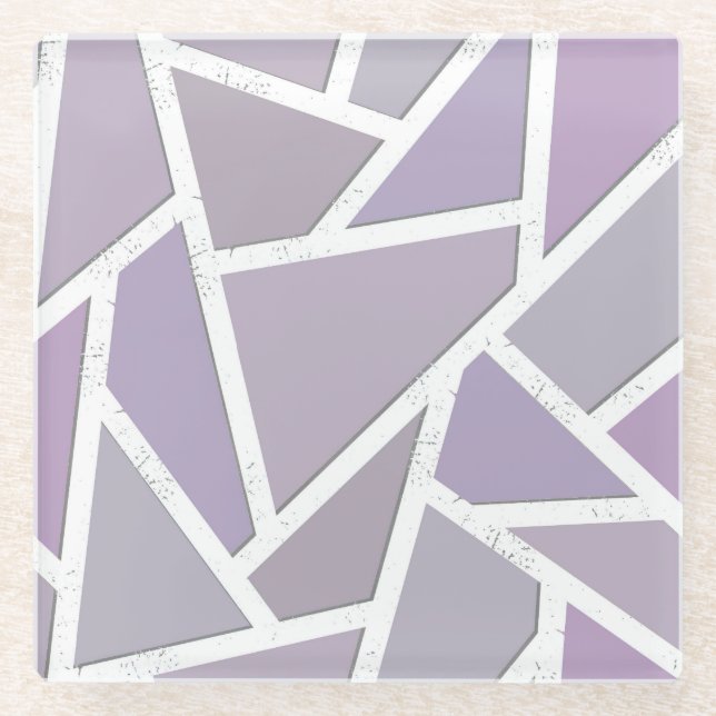 Lavendelmosaikmuster Glasuntersetzer (Vorderseite)