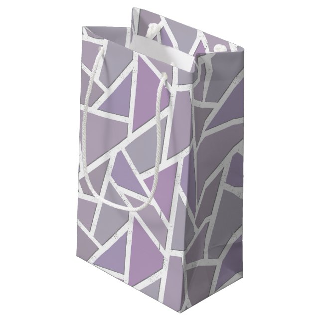 Lavendelmosaikmuster Kleine Geschenktüte (Rückseite Schrägansicht)