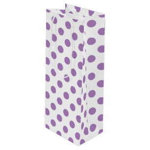 Lavendelpolka-Punkte auf weiß Geschenktüte Für Weinflaschen