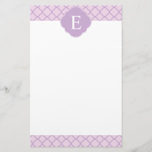 Lavendelquatrefolien-Monogramm Briefpapier