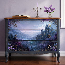 Lavendelrand Moody Gothic Castle Seidenpapier