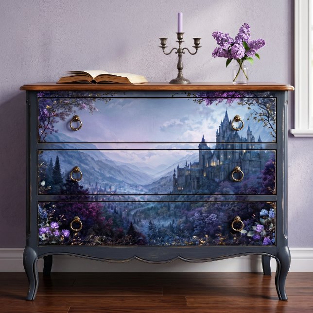 Lavendelrand Moody Gothic Castle Seidenpapier (Von Creator hochgeladen)