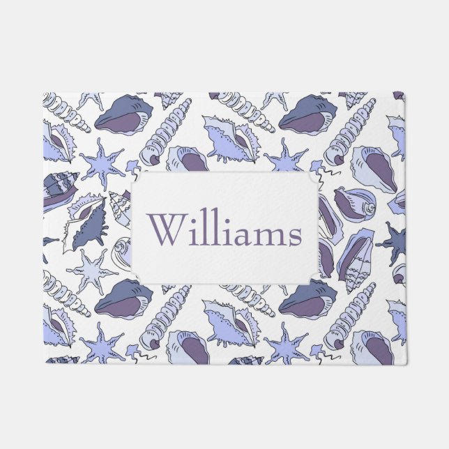 LavendelSeashells | addieren Ihren Namen Fußmatte (Vorderseite)