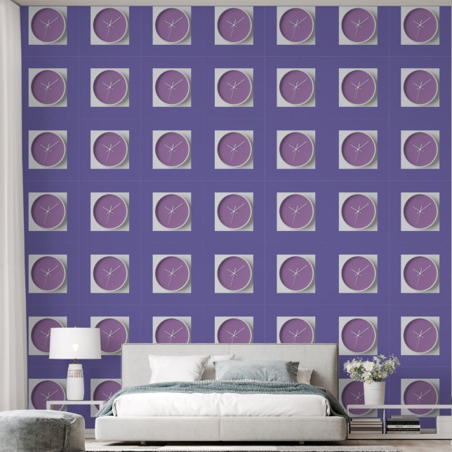 Lavendeluhren Tapete (Schlafzimmer)