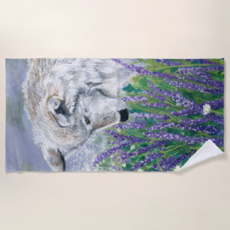 Lavendelwolf Strandtuch
